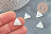 Perle triangle nacre blanche naturelle doré,pendentif triangle nacre,coquillage blanc, bijou nacre 12mm, x10 G2186