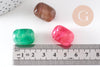 Perle tube acrylique imitation pierre 20x15mm, x10 (G10492)