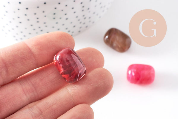 Perle tube acrylique imitation pierre 20x15mm, x10 (G10492)