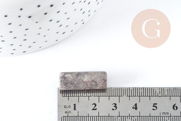 Perle tube jaspe beige naturel 27mm, x5 (G8288)