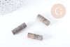 Perle tube jaspe beige naturel 27mm, x5 (G8288)