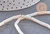Perle tube nacre blanche naturelle 13x4mm, x1 fil de 39cm (G5608)