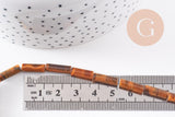 Perle tube oeil de tigre naturelle 13-14mm, x1 fil de 40cm (G3827)