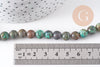 Perle turquoise africaine, perle turquoise, turquoise naturelle, 8mm, fil de 40cm, x1 (G5153)