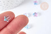 Perle verre étoile bleu violet 8mm, création de bijoux DIY, x10 (G8109)