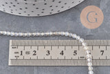 Perles Agate naturelle grise facettées 3mm, x1 fil de 38cm (G11095)