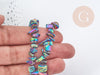 Perles Pépites hématite de synthèse multicolore 5~15mm, fabrication de bijoux pierre, fil de 39cm , x1(G8976)