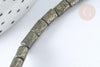 Perles Tube pyrite grise naturelle 6x4mm, x1 fil de 38cm (G4019)