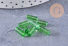 Perles Tube verre coloré 10mm, x20 (G1082)