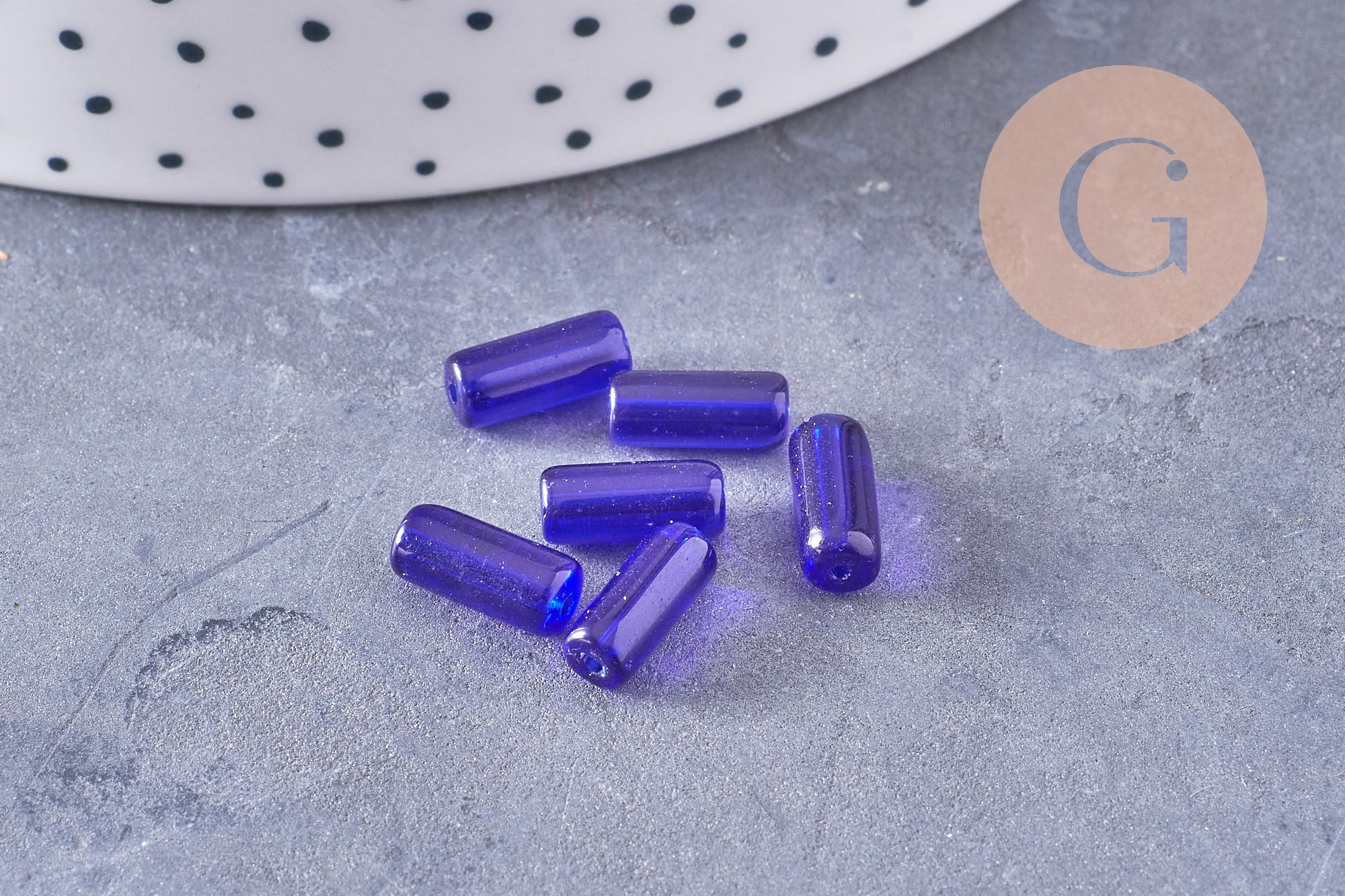 Perles Tube verre coloré 10mm, x20 (G1082)