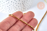 Perles Tube verre doré 4,5mm,fournitures, le fil de 36cm, x1 (G6955)