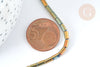 Perles Tube verre gris irisé 4.5x2.5mm,perle tissage et fabrication bijoux, x1 fil de 36cm (G7347)