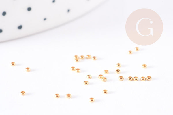 Perles à écraser acier 304 inoxydable Doré 1.5mm, x100 (G1180)