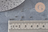 Cuentas engarzables de acero inoxidable 316 platino 2 mm, x50 (G11174)