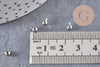 Perles à écraser boule 2 en 1 laiton platine, argentée ou dorée 3.5x2mm, x10 (G10826)