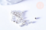 Perles à écraser laiton argenté 2.5x1.5mm, x5 grammes (G6866)