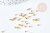 Perles à écraser laiton doré 2.5x1.5mm, fournitures dorées pour création bijoux, x5Gr (G2551)