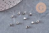 Perles à écraser tube 2 en 1 acier 304 inoxydable doré/platine IP 3.5x2mm x5 (G10748)