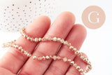 Perles abacus cristal doré irisé facette 4x3mm, x1 fil de 45cm (G7496)