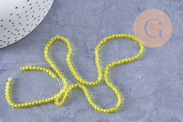 Perles abacus cristal jaune 2.9mm, x1 fil de 35cm (G10949)