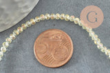 Perles abacus cristal jaune irisé 3.5x2.5mm, fil de 25.4cm x1 (G6762)