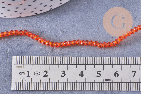 Perles abacus cristal orange 2.9mm, x1 fil de 35cm (G10950)