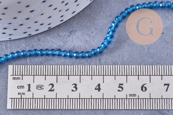 Perles abacus cristal turquoise 2.9mm, x1 fil de 35cm (G10948)