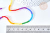 Perles abacus verre multicolore 2mm, création bijoux perles cristal, fil de 42.5cm, X1 (G7827)