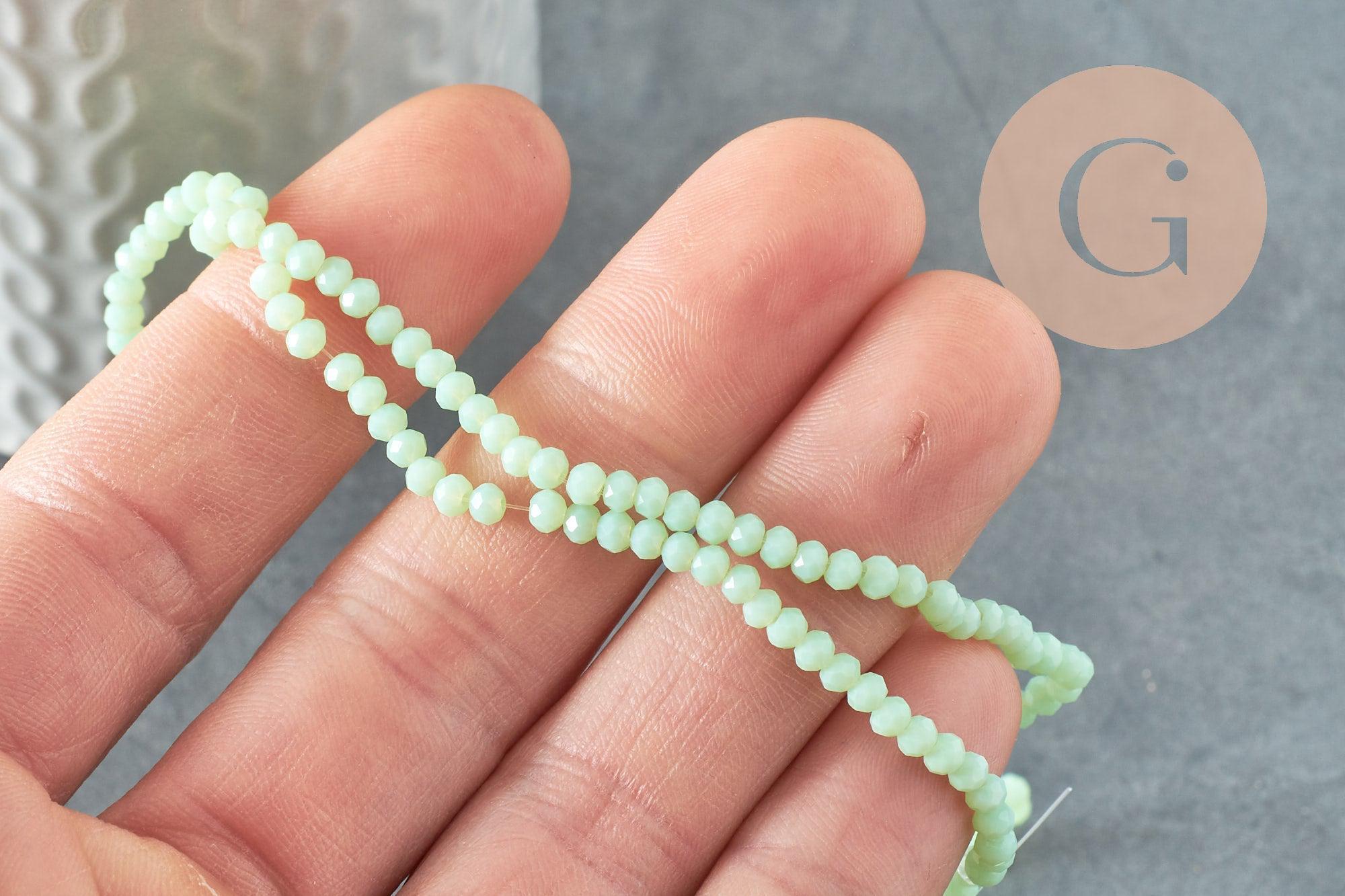 Perles abacus vert clair 3mm, x1 fil de 44cm (G2122)