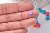 Perles acrylique rondes plates couleur mixte 8mm, création bijou plastique, création bijoux fantaisie, x50 (G7976)