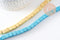Perles carré multicolore howlite, perle turquoise, création bijoux,perle pierre, création bijoux, fil de 50,8x8mm, X1 (G2030)