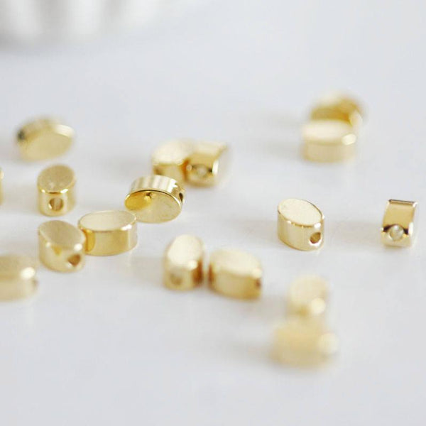 Perles charms ovales en métal doré 14K 6mm x30 (G1397)