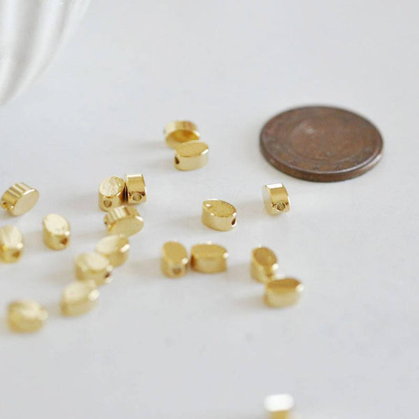 Perles charms ovales en métal doré 14K 6mm x30 (G1397)