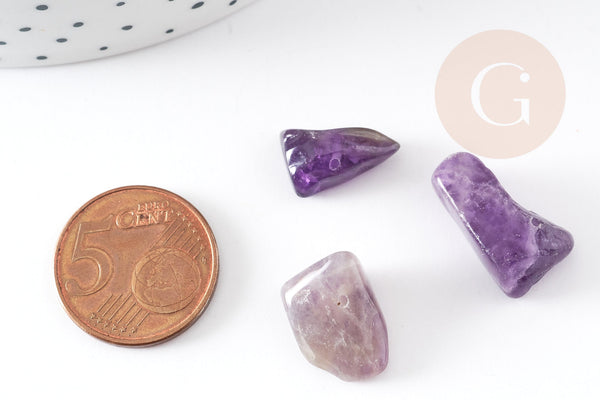 Perles-chips amethyste violette naturelle, x1 fil 90 cm (G3108)