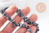 Perles chips en obsidienne neige naturelle 5-8mm, x1 fil de 90 cm(G1266)