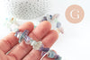 Perles chips fluorite verte et violette naturelle, x1 fil de 80cm (G0907)