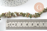 Perles chips turquoise vert marbré,bijou pierre naturelle, perles turquoise naturelle, fil 90 cm,5-8mm x1 (G5370)