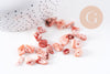 Perles coquillage naturel chips rose clair 8-18mm, x20gr (G1078)