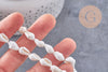 Perles coquillage naturel percés blanc, x1 fil de 135cm (G7987)