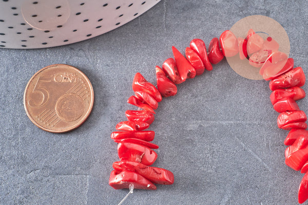 Perles corail rouge naturel, x20 grammes (G0994)