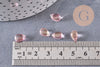 Perles cristal goutte rose or, cristal tchèque, perles goutte, perle ,9x6x5mm, x50 (G6858)