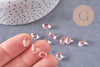 Perles cristal goutte rose or, cristal tchèque, perles goutte, perle ,9x6x5mm, x50 (G6858)