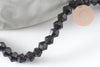 Perles cristal toupies à facette noir 2x3mm, x1 fil de 49cm (G4670)