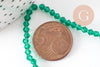 Perles cristal toupies à facette vert transparent, perle cristal vert, , fil de 45cm, 3x3mm, x1 (G0950)