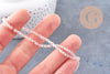 Perles cristal toupies facette rose transparent facetté 3mm, x1 fil de 44 cm (G1856)