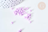 Perles de rocaille verre violet pastel 4.5mm, x 10g (G7796)