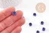 Perles disque porcelaine bleue foncé 13mm, x10 (G1239)