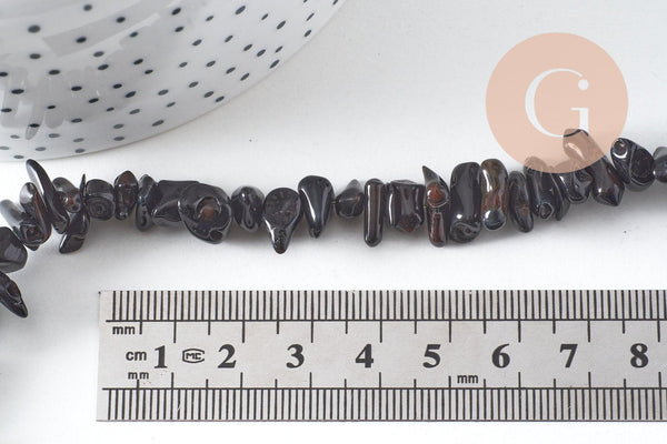 Perles en bambou de mer naturel teinté noir 3-12mm,perles imitation corail, perle coquillage, fil de 38cm, x1 (G3174)