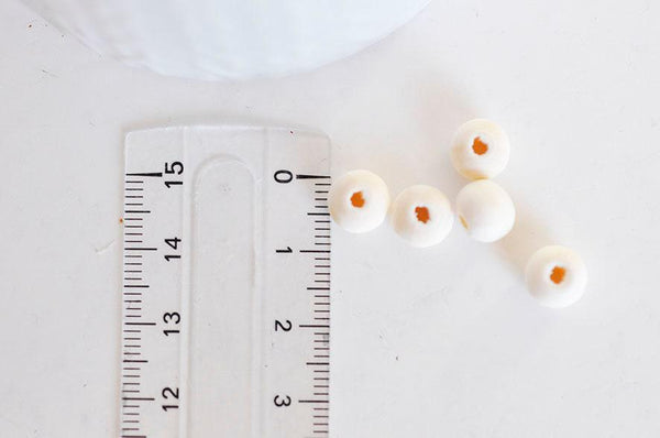 Perles en bois brut rondes, perles bois,perle bois,bois brut, création bijoux,Perles géométriques,8mm, x50 G0545