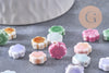 Perles fleur porcelaine multicolore antique 10mm, x5 (G10281)
